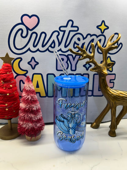 Freezin’ Season glass cup