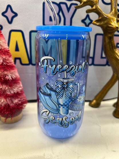 Freezin’ Season glass cup
