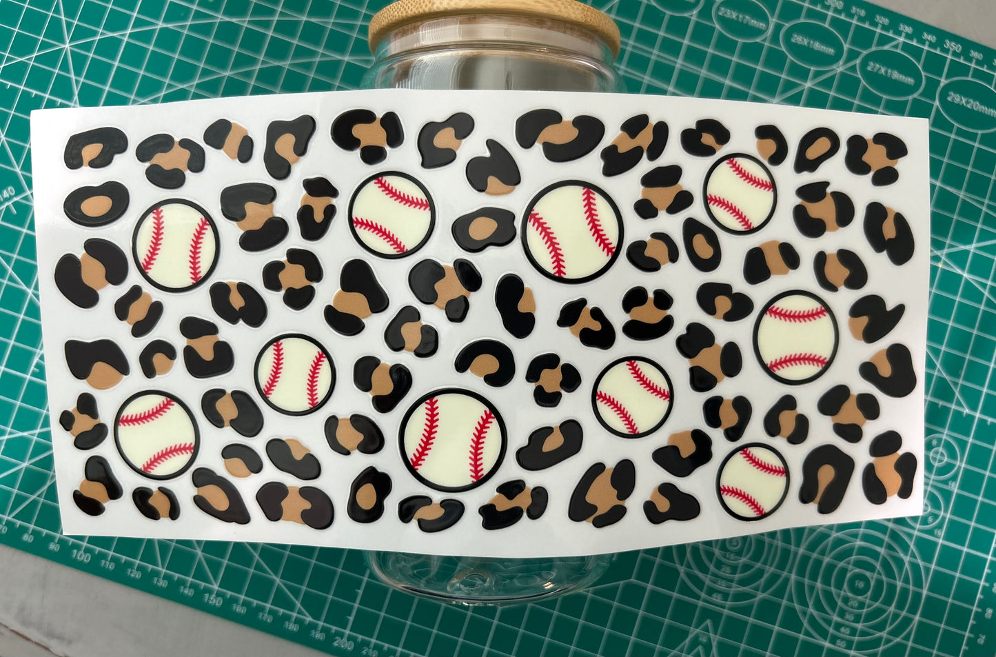 #20 Baseball w/ leopard decal
