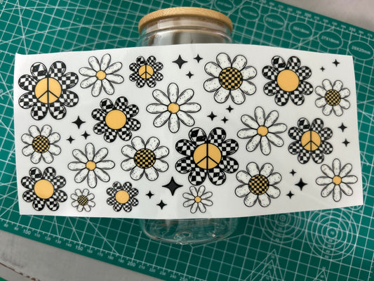 #41 Gingham flowers decal