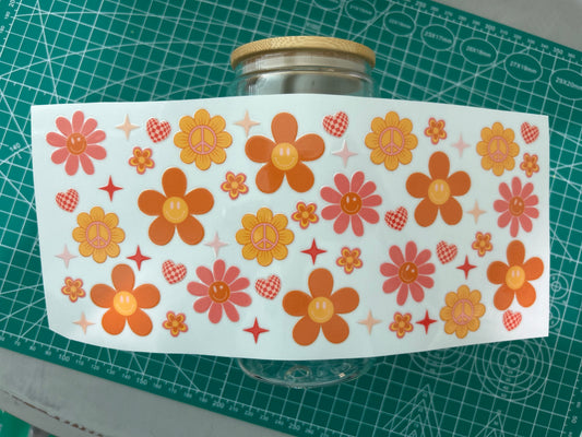 #55 Orange flowers decal