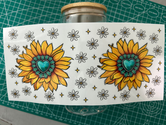 #56 Sunflower w/heart decal
