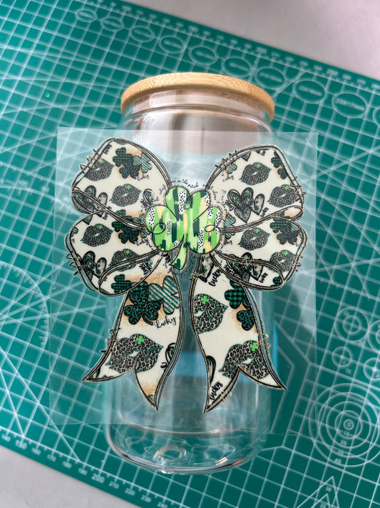 #10 Four Leaf Clover Bow decal