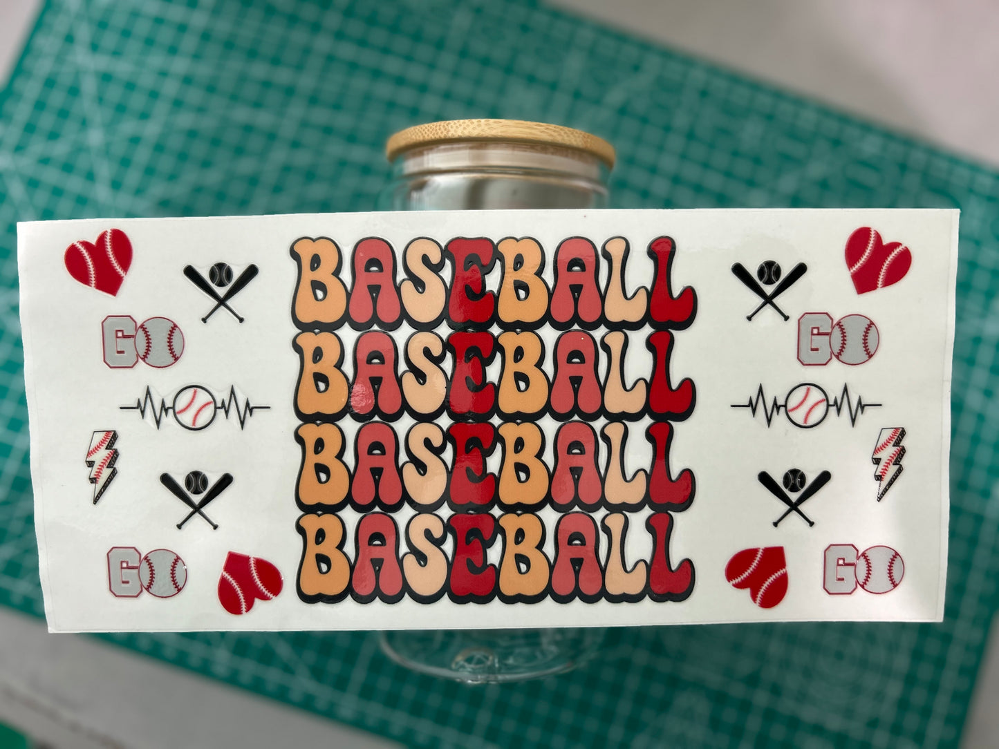 #22 Baseball Heartbeat decal