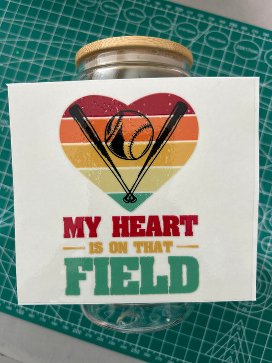 #17 Baseball Heart decal