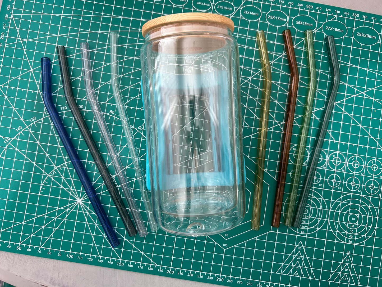 Bent glass straws