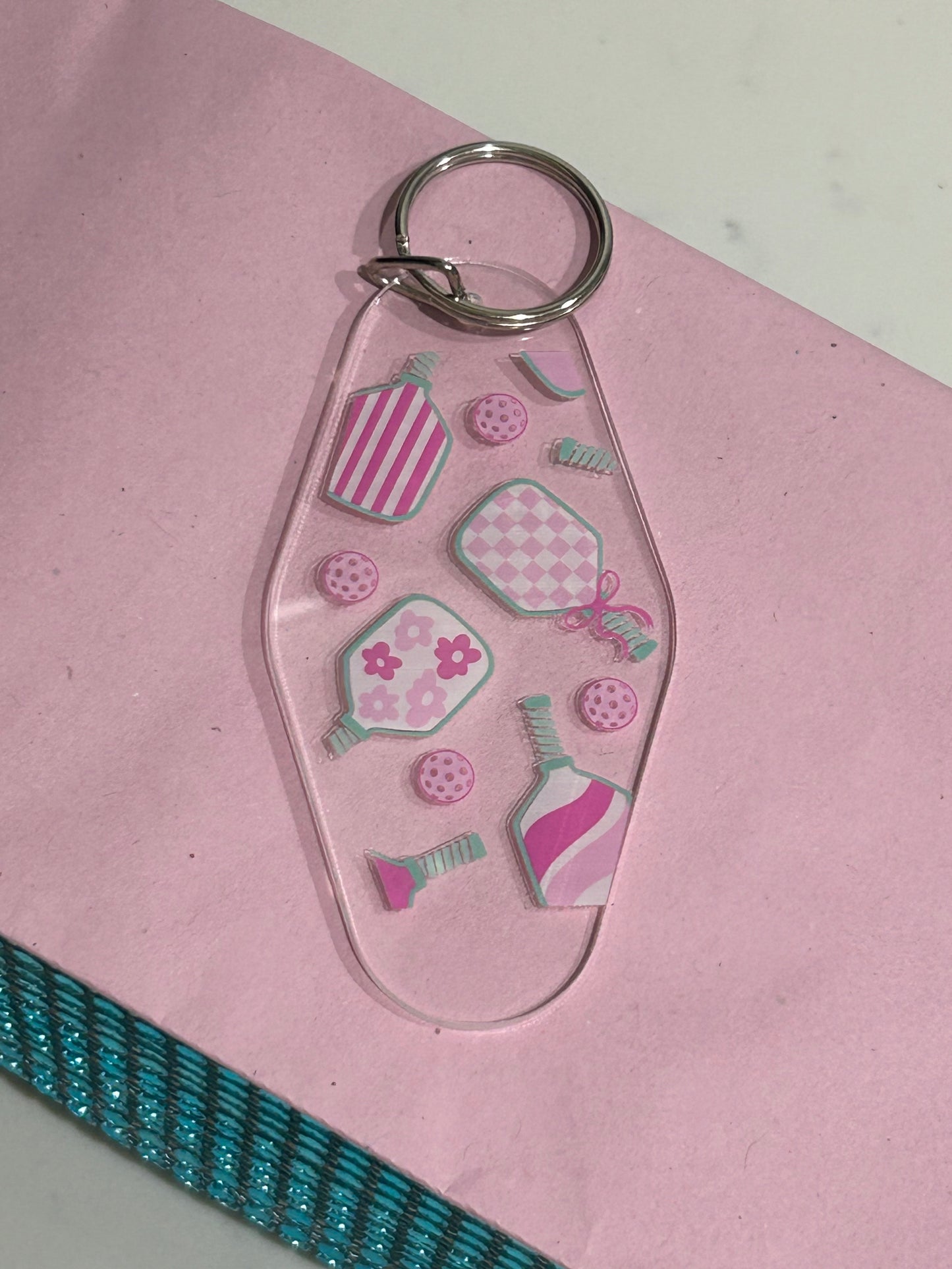 Pickleball Rackets & Balls Keychains