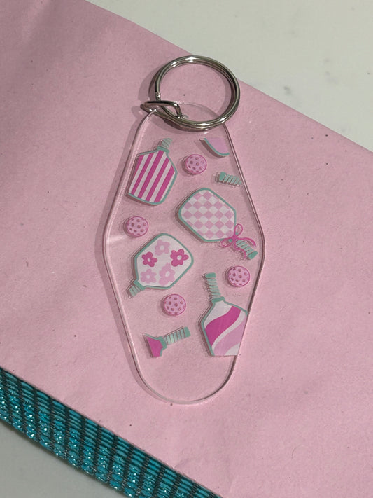 Pickleball Rackets & Balls Keychains