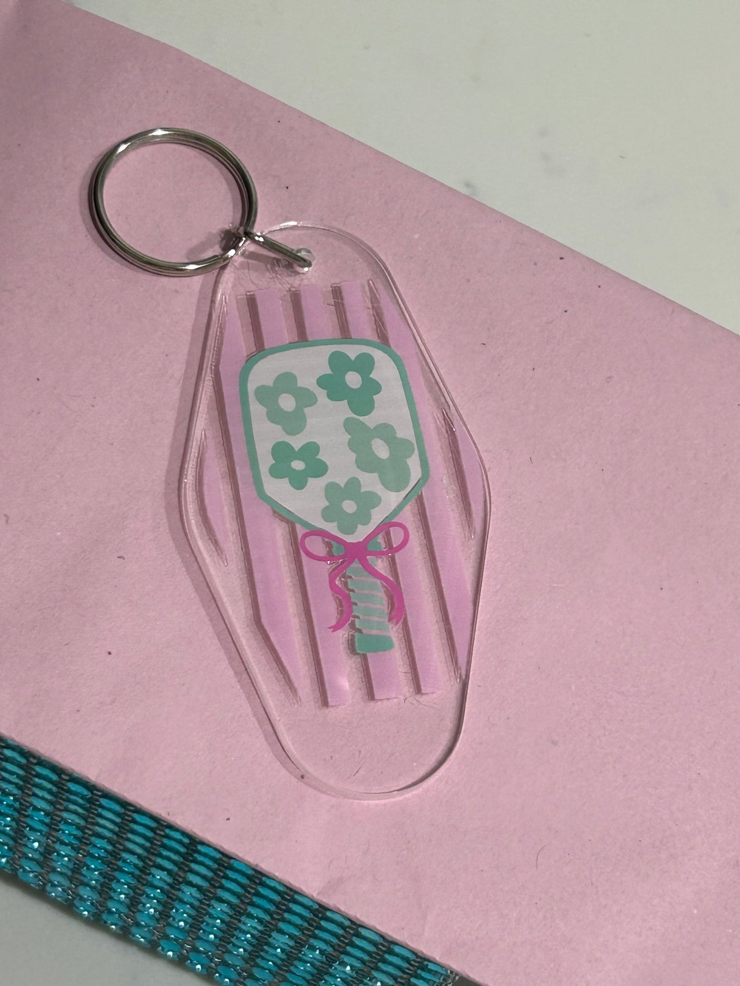 Pickleball Racket Keychain