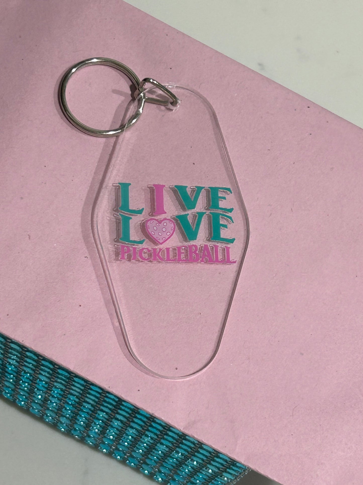 Live Love Pickleball Keychain