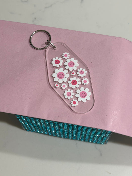 Smiley Flowers Keychain