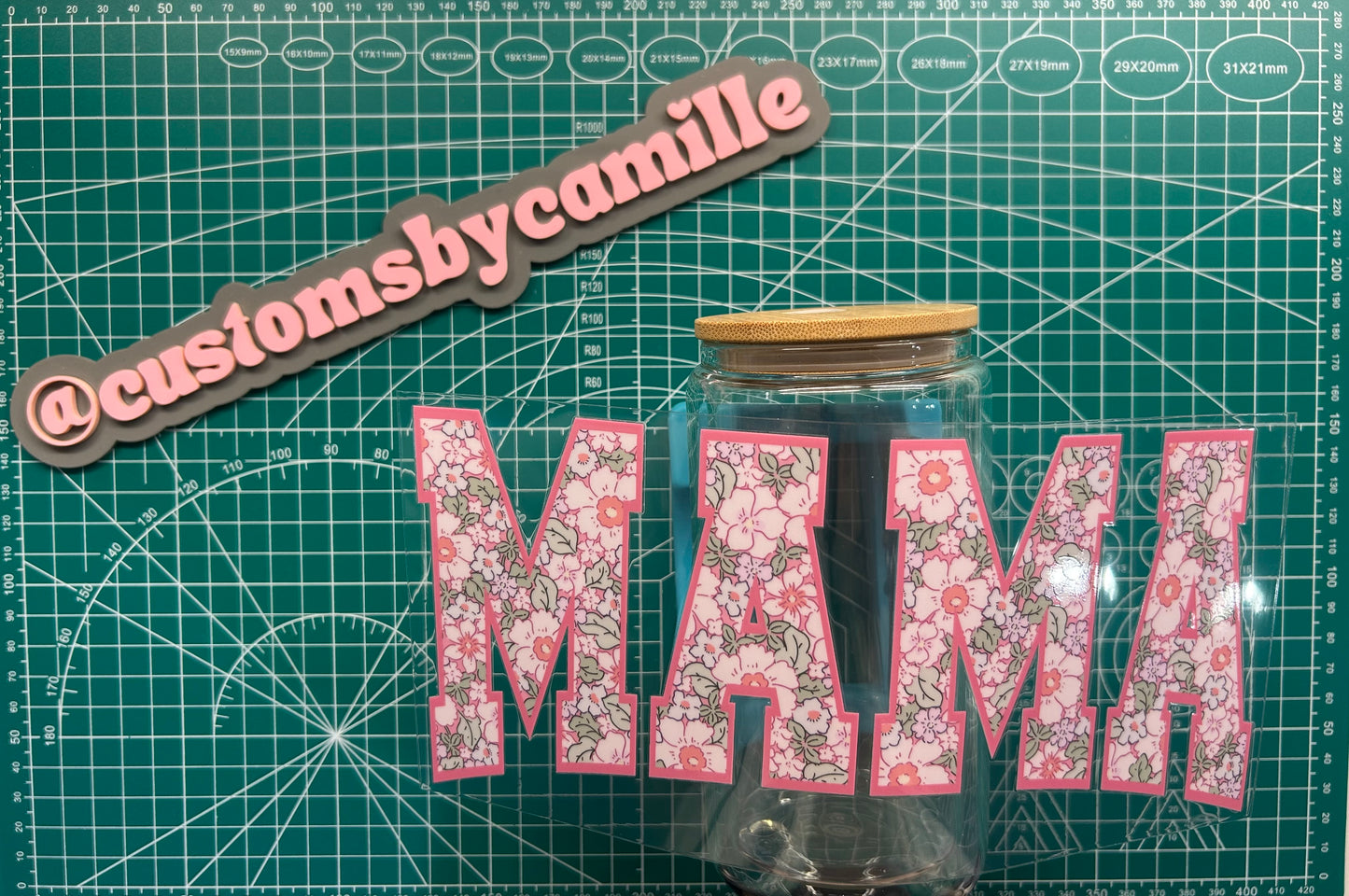 #76 Floral Mama Block decal