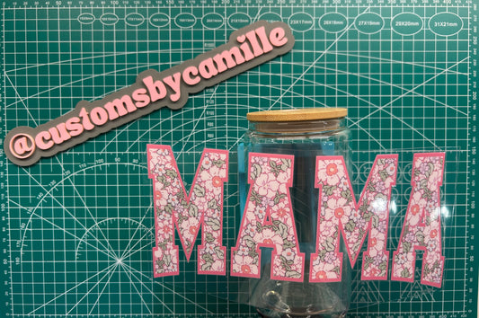 #76 Floral Mama Block decal