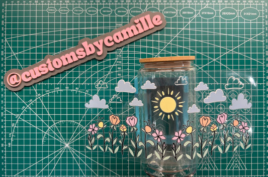 #77 Flowers, Clouds, Sunshine decal