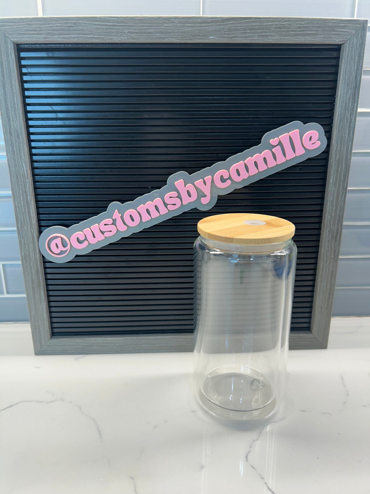 16 oz Glass Snowglobe cup