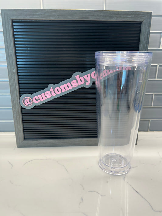 24 oz Acrylic Snowglobe Tumbler