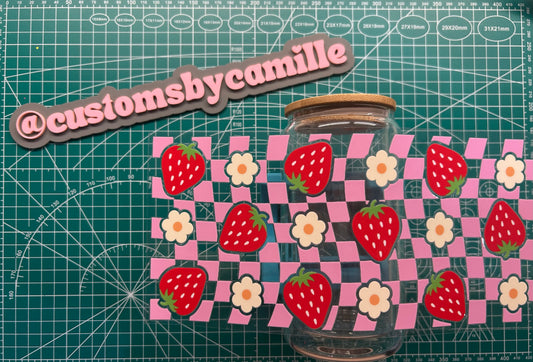 #112 Checkered Strawberry decal