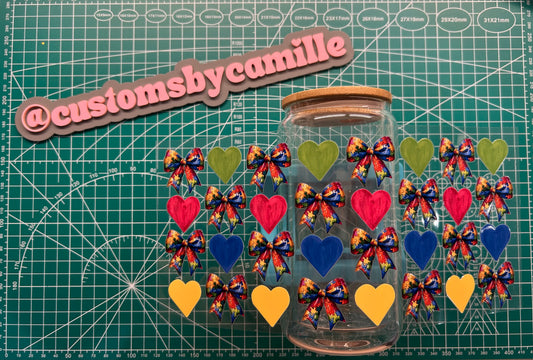 #128 Autism Bows/Hearts decal