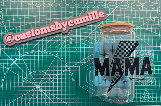 #132 Mama Checkered Bolt decal