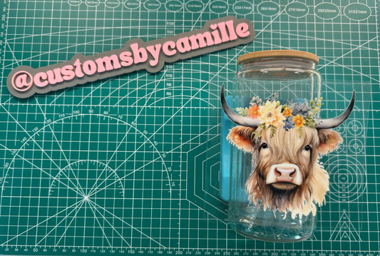 #147 Cow with Floral Headpiece decal