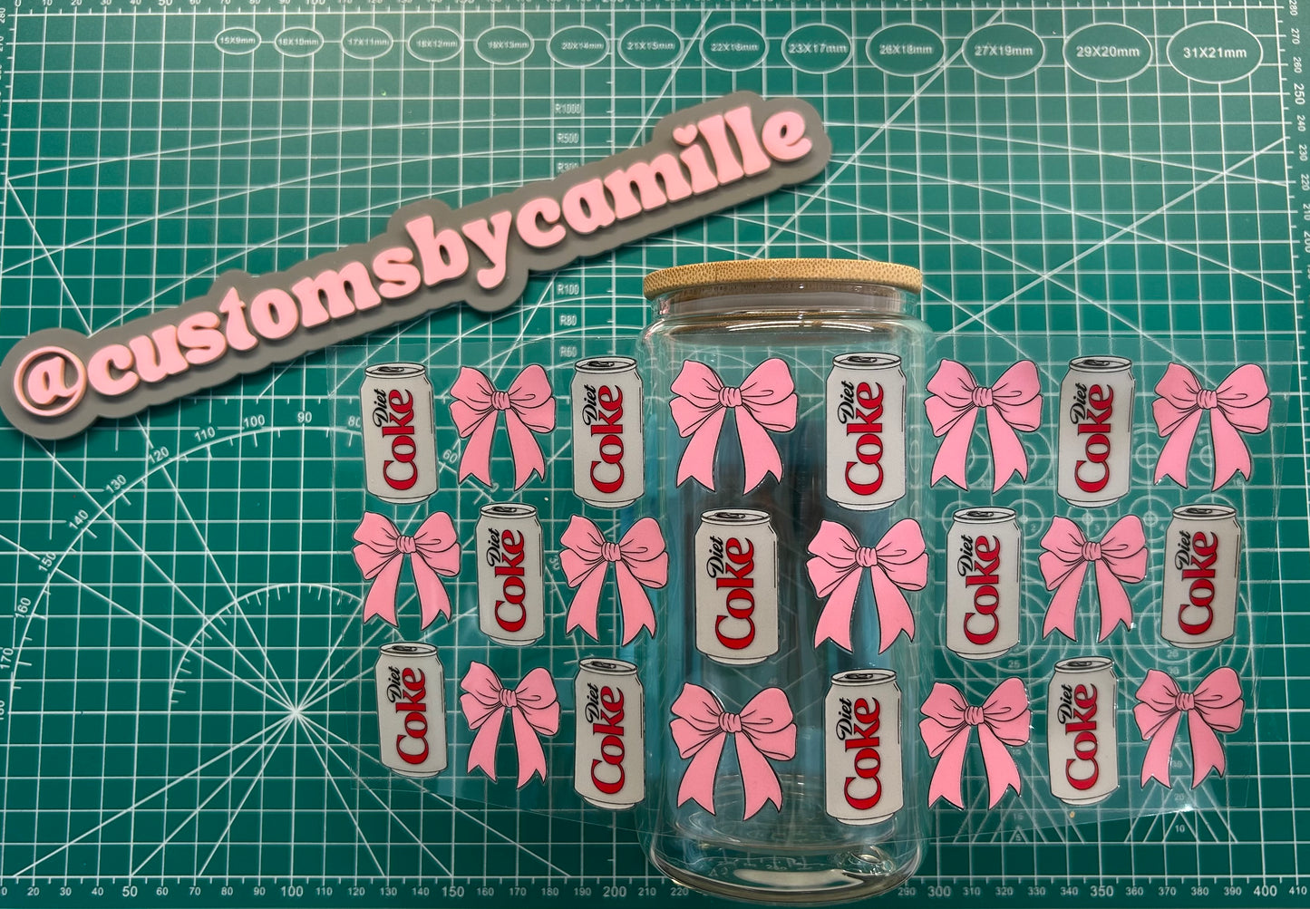 #167 Diet Coke Pink Bows decal