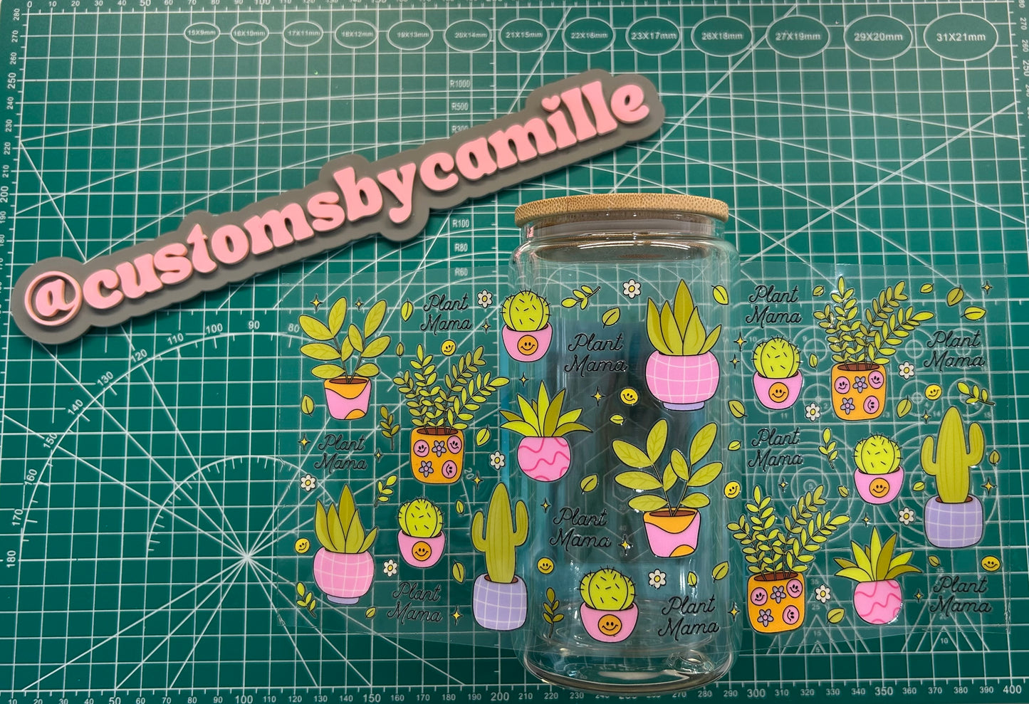#172 Retro Smiley Plant Mama decal