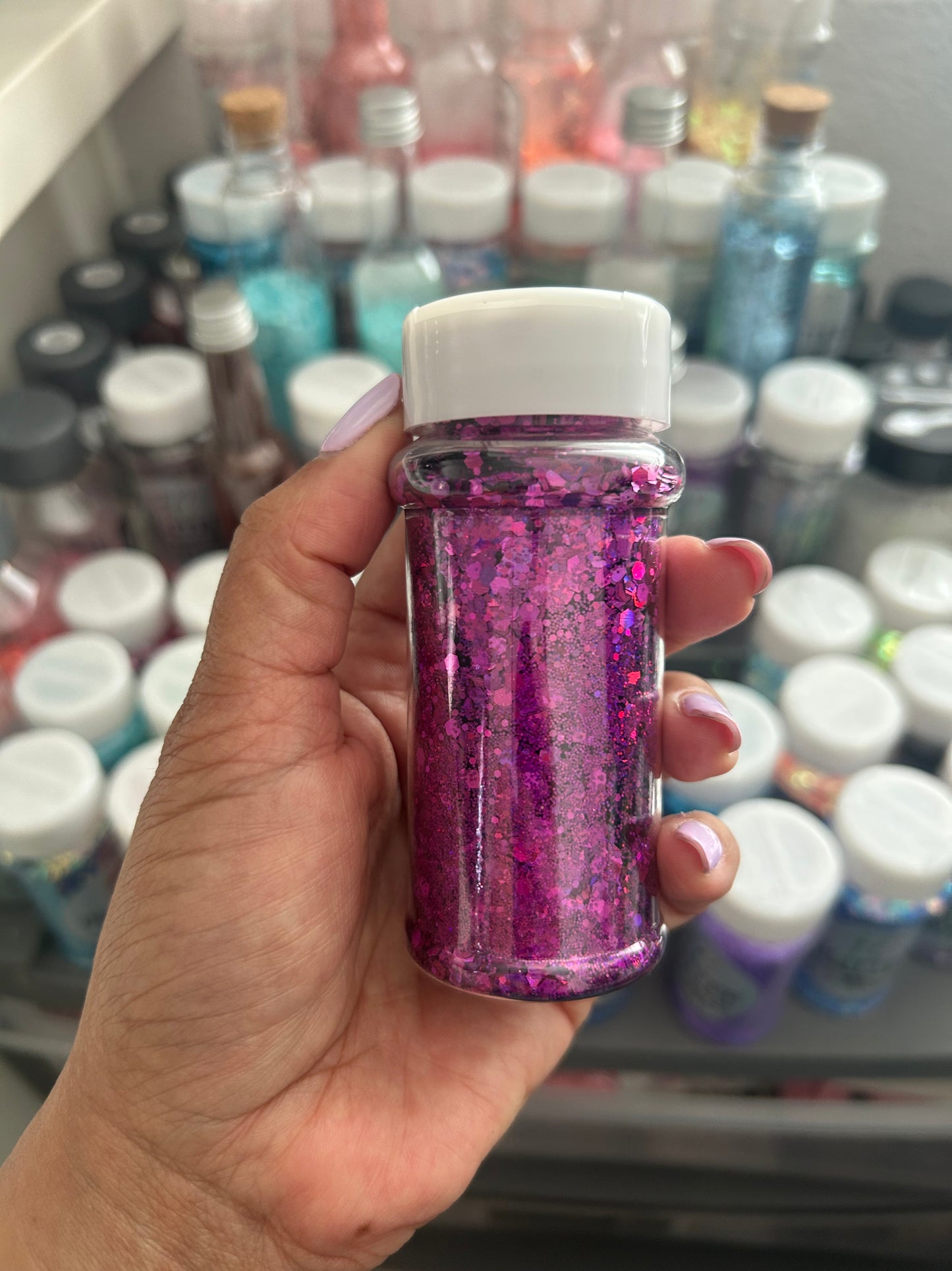 Dark Purple Holographic chunky mix glitter