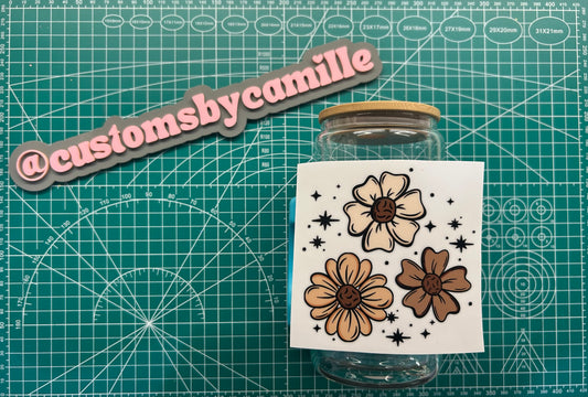 #185 Neutral Brown Florals decal