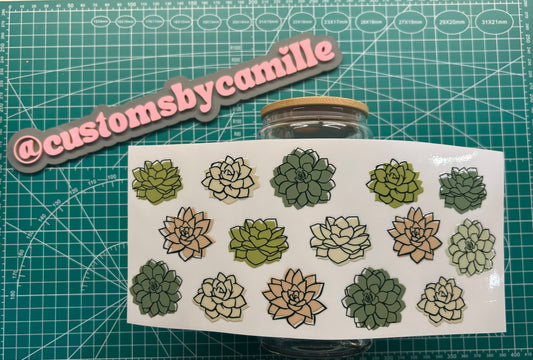 #193 Succulent Flowers decal