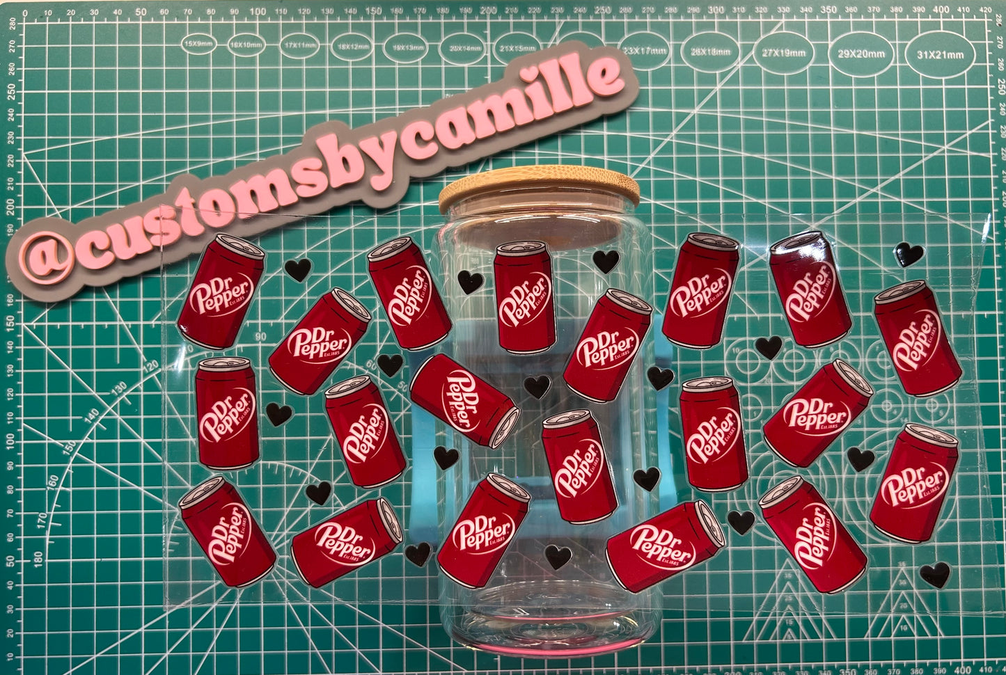 #207 Dr. Pepper Can Hearts decal
