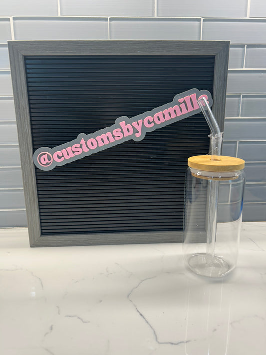 16 oz Clear glass cup (non snowglobe)